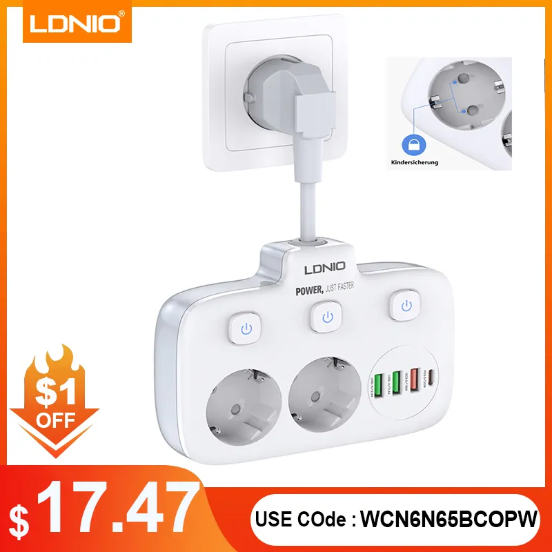 Regleta con protección para sobretensiones