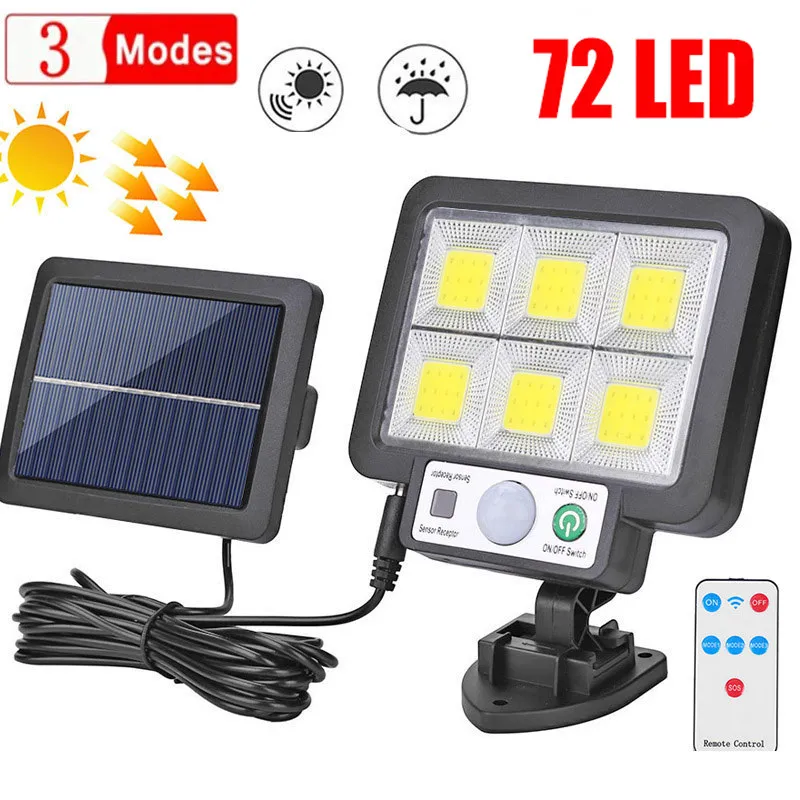 Luz led exterior con carga solar y 3 modos ajustables