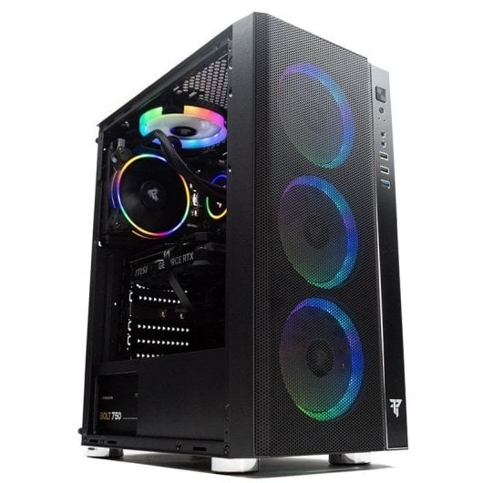 Torre ATX Negra RGB con 4 ventiladores