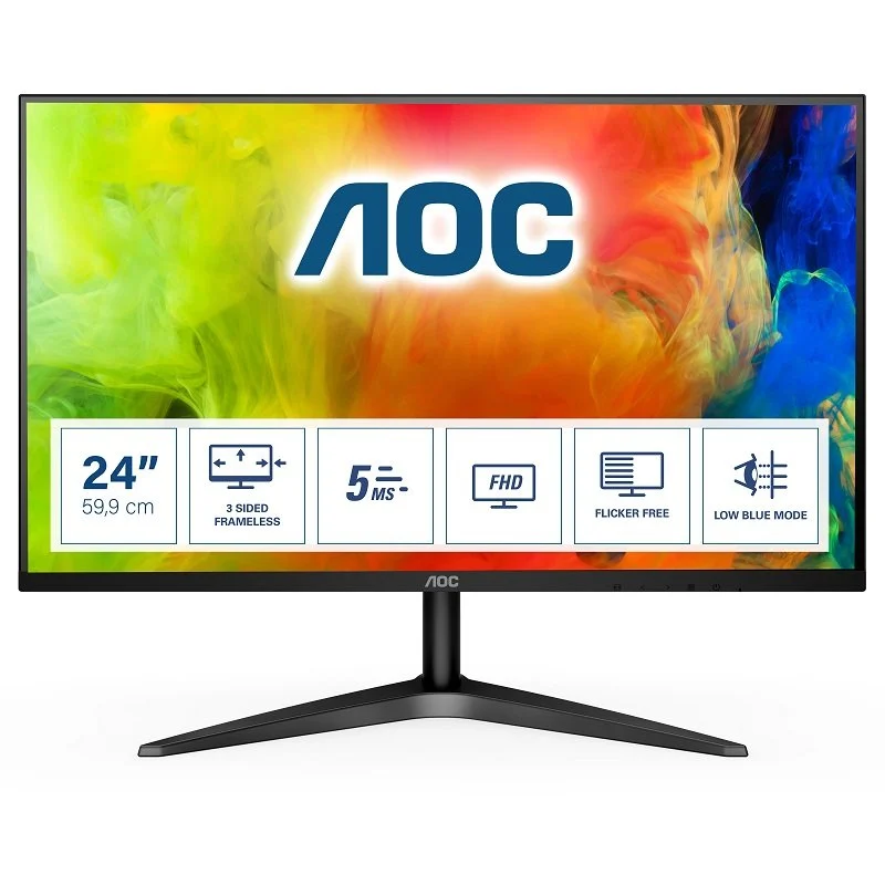 Monitor LED AOC FullHD de 23.6″ diseño sin marcos