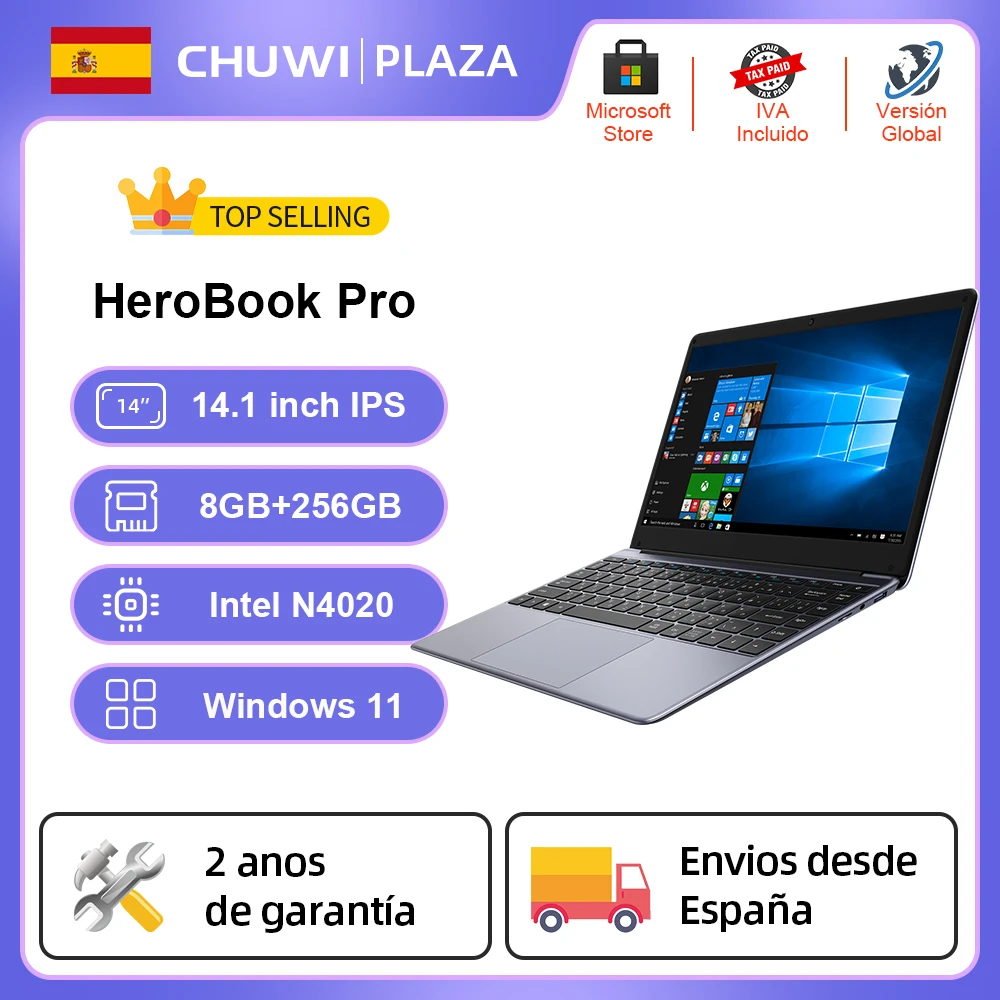 CHUWI ordenador portátil HeroBook Pro con pantalla FHD de 14,1