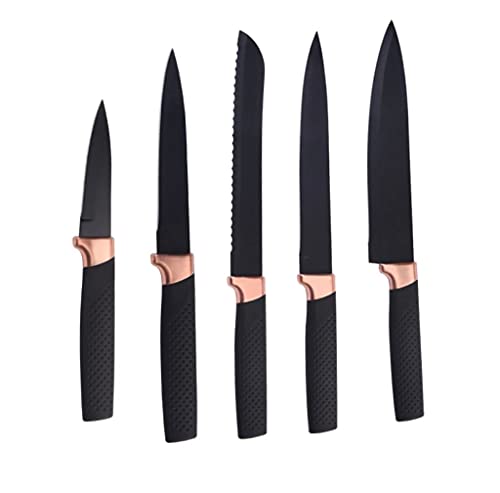 Juego de 5 cuchillos con acero de alto carbono y filo profesional