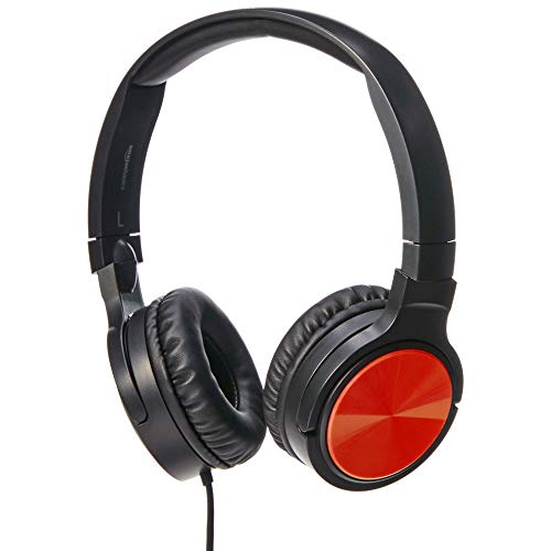 Amazon Basics - auriculares supraurales ligeros, Rojo