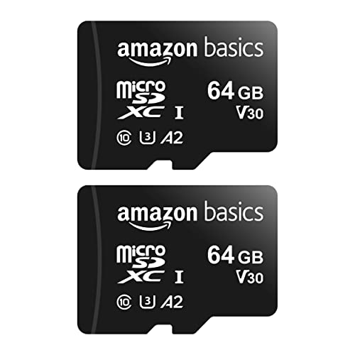 Amazon Basics - MicroSDXC, 64 GB, con Adaptador SD, A2, U3, velocidad...