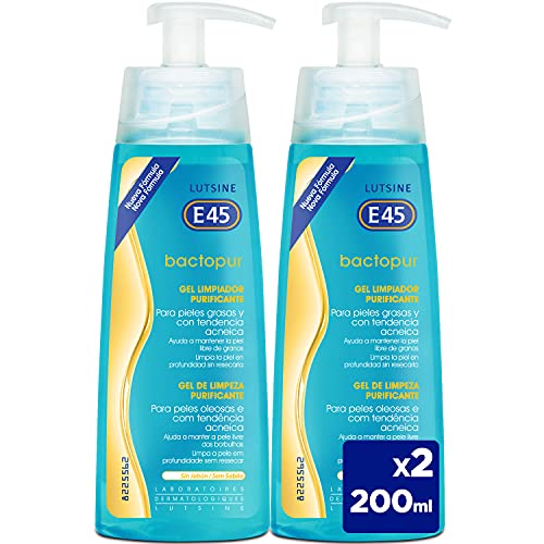 Bactopur Lutsine E45 - Gel Limpiador Purificante 2x200ml Pack Ahorro 2ªunidad 40%...