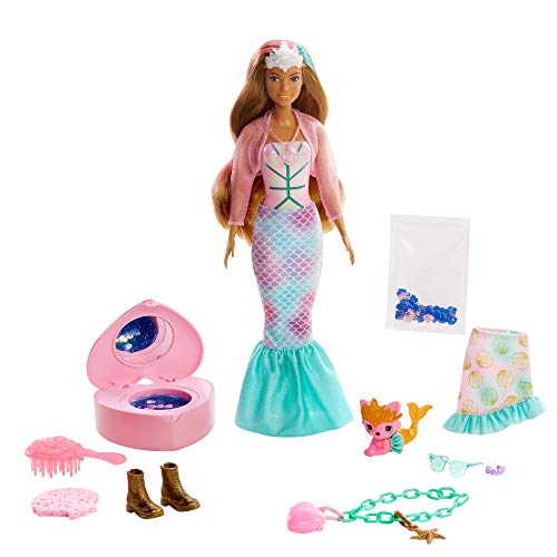 Barbie Color Reveal Sirena, muñeca sorpresa con accesorios de moda, pulsera de...