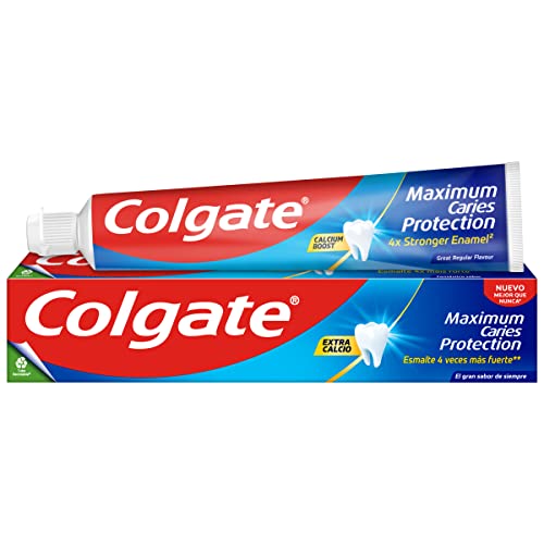 Colgate Protección Caries, Pasta de dientes, Flúor Activo y Calcio Líquido, Sabor...