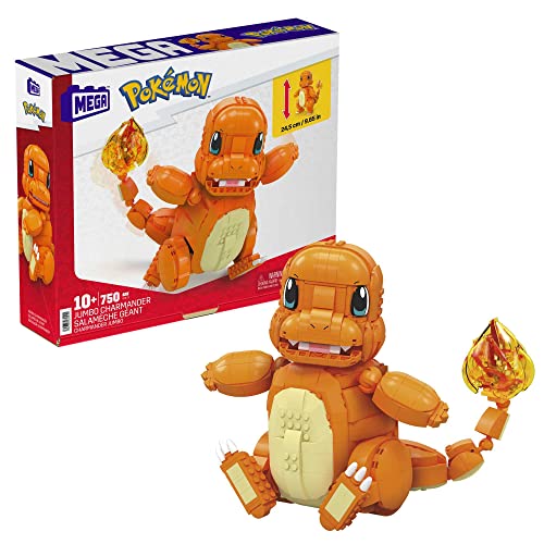 MEGA Construx Pokemon Charmander grande Figura de bloques de construcción, 740 piezas,...