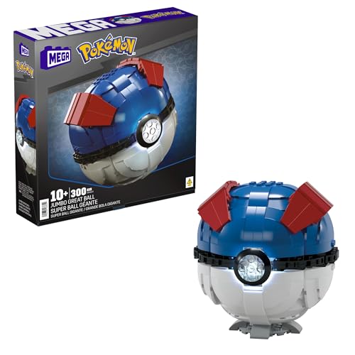 MEGA Construx Pokémon Superball gigante 299 bloques de construcción con luces, juguete...