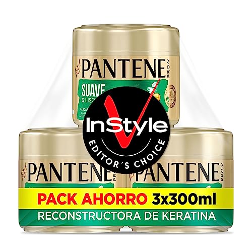 Pantene Suave & Liso | Mascarilla Antiencrespamiento Cabello | Tratamiento Reconstructor De...