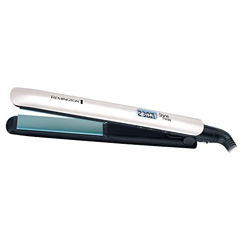 Remington Plancha de Pelo Shine Therapy, Aceite de Argán, Placas Flotantes Extralargas,...