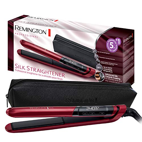 Remington Plancha de Pelo Silk, Cerámica Sedosa Avanzada, Placas Flotantes Extralargas, Resultados...
