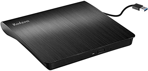 Rodzon Grabadora CD/DVD Externa USB 3.0, Unidades de DVD Externa Portátil CD/DVD...