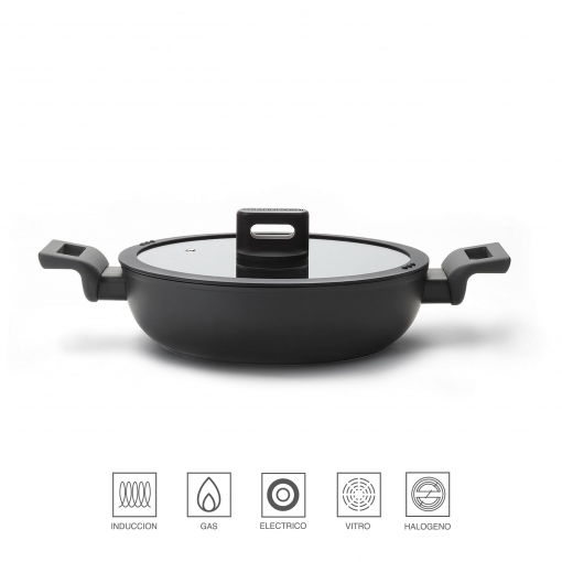 Olla baja de aluminio forjado: apta para todo tipo de fuegos