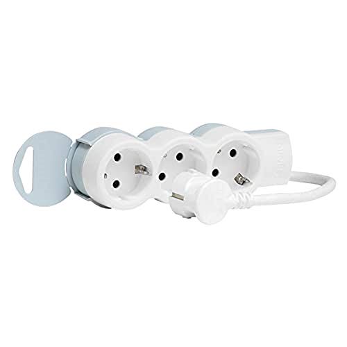 legrand 695001 Base múltiple con 3 enchufes, 3680 W, 230 V, Blanco...