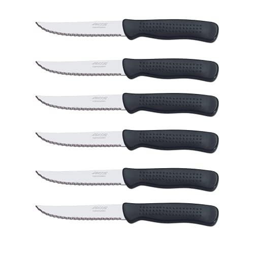 Arcos Serie Cuchillos de Mesa Chuleteros, Mango de Polipropileno, Hoja 110 mm,...