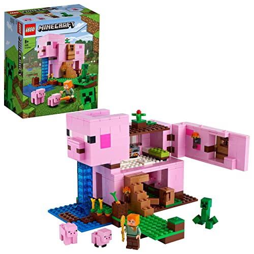 LEGO 21170 Minecraft La Casa-Cerdo, Juguete de Construcción de Animal con Accesorios,...