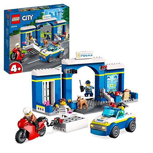 LEGO 60370 City Persecución en la Comisaría de Policía con Cárcel, Moto...