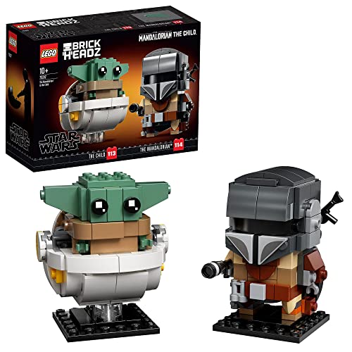 LEGO 75317 Star Wars BrickHeadz El Mandaloriano y el Niño, Baby Yoda,...