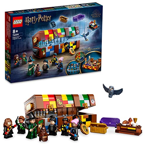 LEGO 76399 Harry Potter Baúl Mágico de Hogwarts, Juguete Personalizable, Hedwig, Pegatinas...